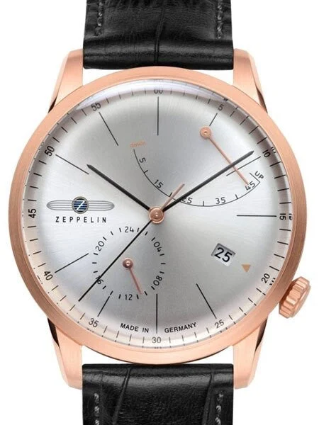 Graf Zeppelin Flatline Automatic Watch with Power Reserve #7368-4 40 mm kol saati