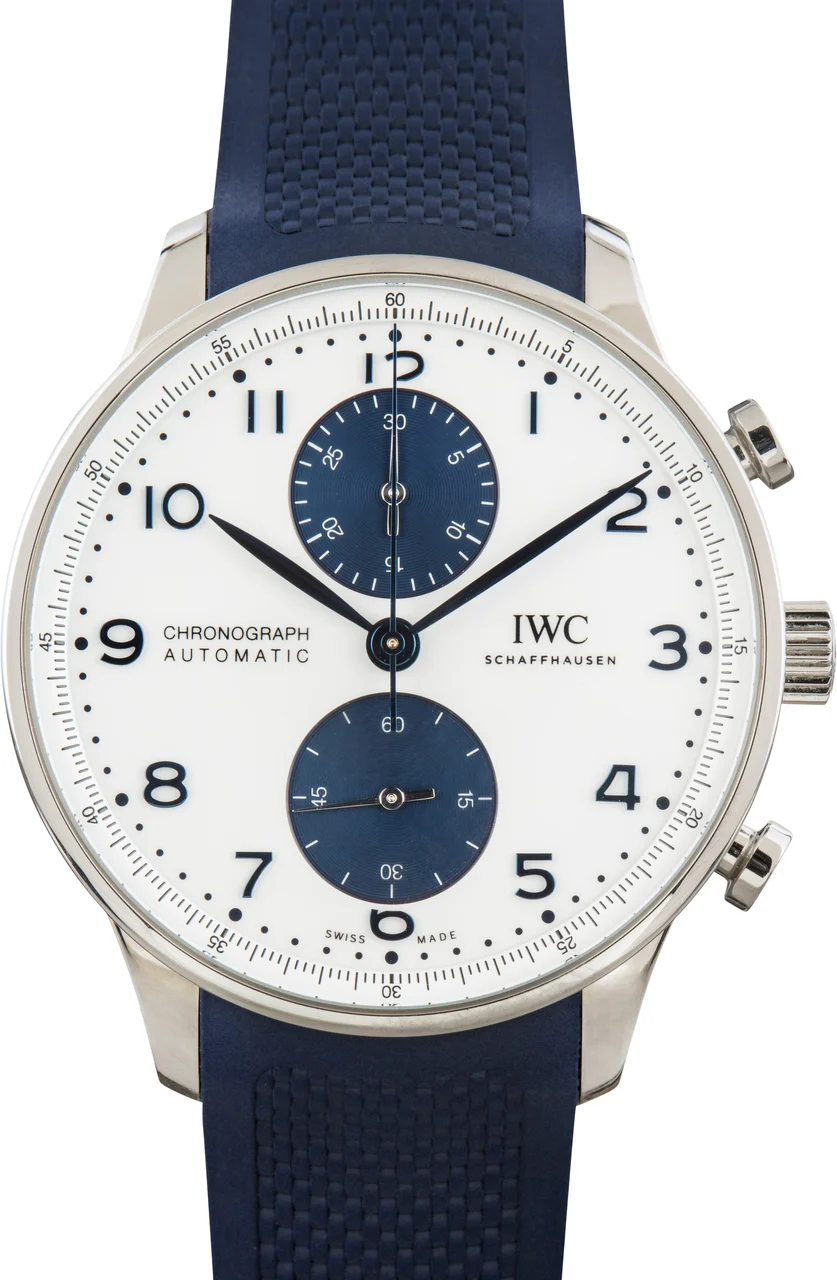 IWC Portugieser Chronograph IW371620 White Arabic Dial 41 mm kol saati