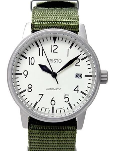 Aristo Jager 90 Swiss Automatic Watch with Luminous Dial 3H41 kol saati