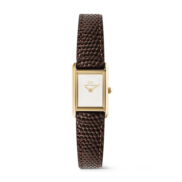 DANIEL WELLINGTON Bound Mini Dark Brown Lizard Gold DW00100904 kol saati