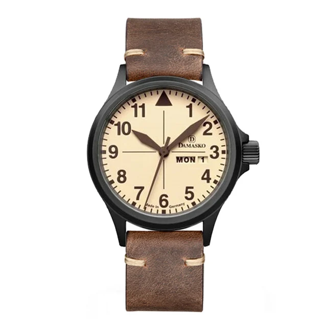 Damasko Swiss ETA Automatic with a 40mm Black PVD Case, Beige Dial #DA20BK kol saati