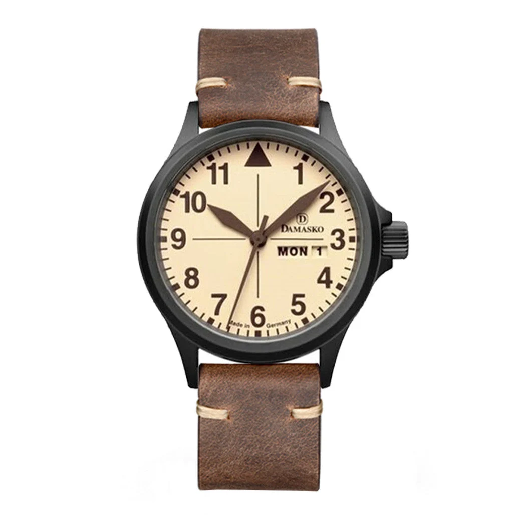 Damasko Swiss ETA Automatic with a 40mm Black PVD Case, Beige Dial #DA20BK 40 mm kol saati