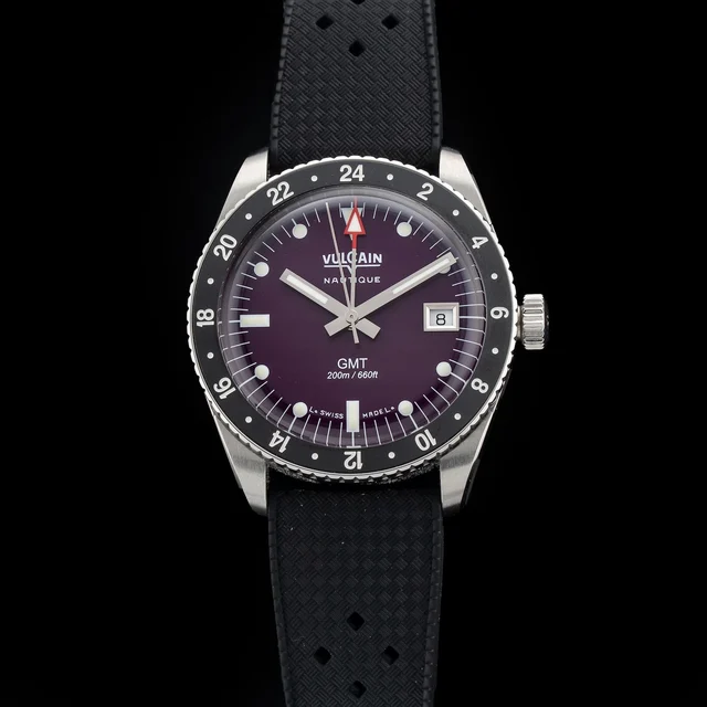 Vulcain Skindiver GMT Purple 210009N36579 kol saati