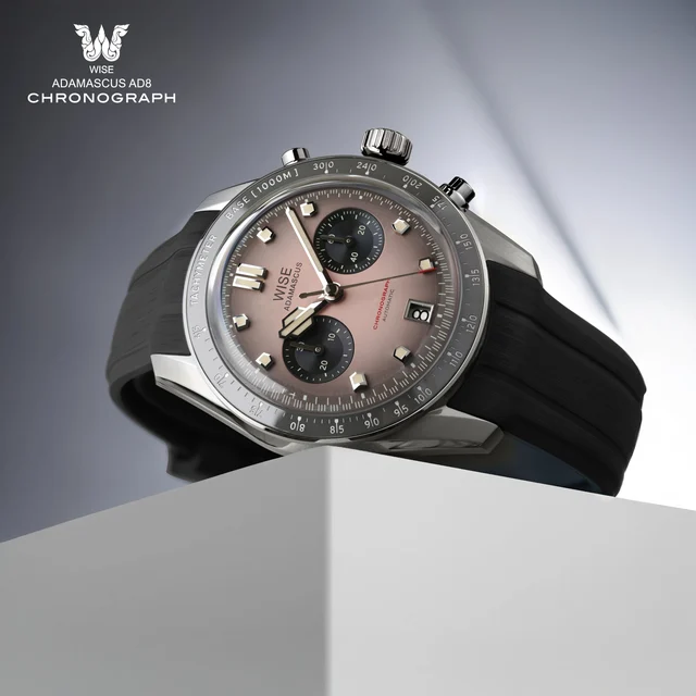 WISE ADAMASCUS AD8 Chronograph Light Pink-Grey kol saati