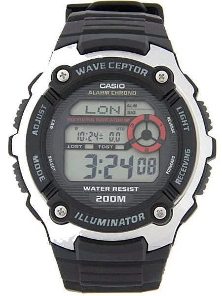 Casio Multi-Band ATOMIC Wave Ceptor Chronograph Alarm Watch #WV-200A-1AV kol saati