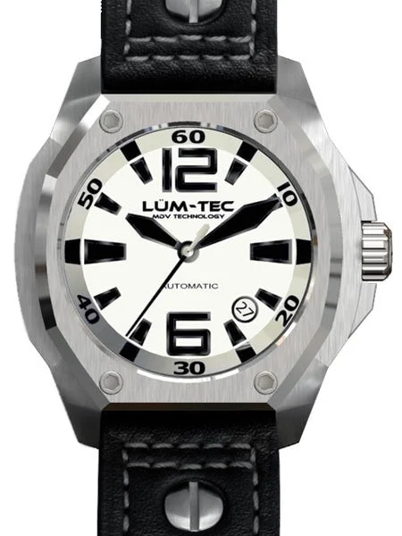 Lum Tec Lum-Tec 44mm V5 High-Beat Automatic Watch with Luminous Dial, AR Sapphire Crystal