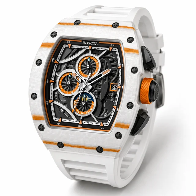 Invicta Voltra Carbon Fiber Automatic Watch - 41mm, White (69502) kol saati