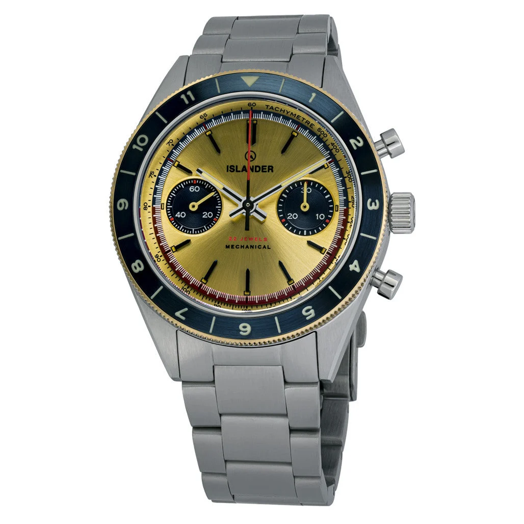 Islander Bridgehampton Racing Chronograph with Golden Dial #ISL-237 40 mm kol saati