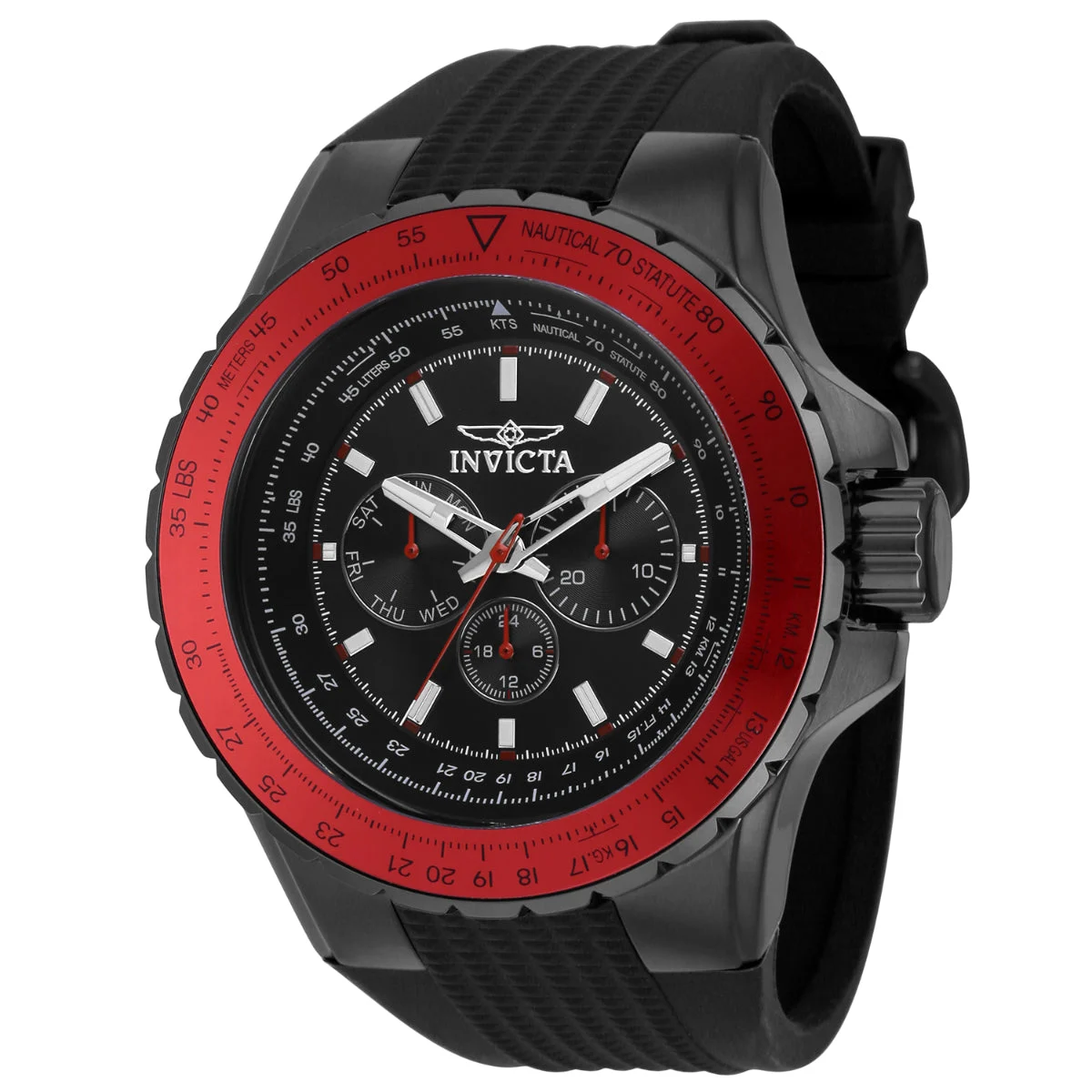 Invicta Aviator Skyshock Watch - 50mm. Black (39303) 50 mm kol saati