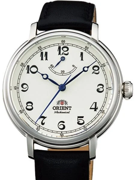 Orient Monarch Hand Winding Watch with White Dial and Power Reserve Indicator #DD03003Y 40 mm kol saati