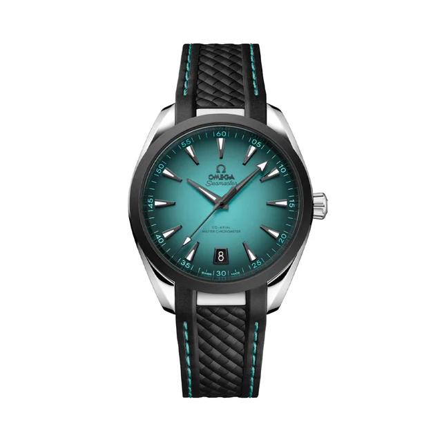 OMEGA Seamaster Aqua Terra 150M 41mm - Turquoise on Rubber Strap O22032412103001 kol saati