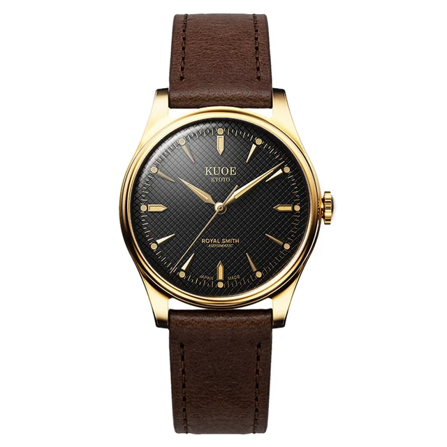 Kuoe Royal Smith 90-006 Automatic 35mm Watch with Black Dial #RS90006C-GD-BK-IT-DBR kol sa
