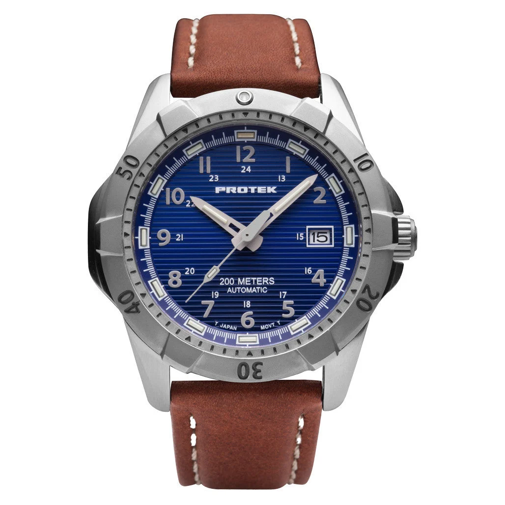 Protek Automatic Tritium Dive Watch with Blue Dial #PT2203 42 mm kol saati
