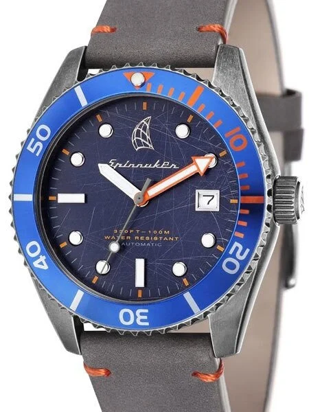 Spinnaker Wreck Automatic Vintage Style Sports Watch with Distressed IP Case #SP-5051-01 44 mm kol saati