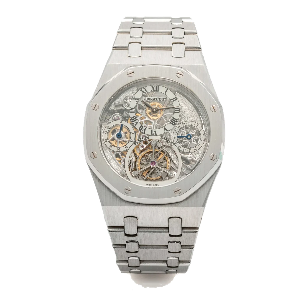 Audemars Piguet AUDEMARS PIGUET, REF. 25902, ROYAL OAK SKELETON TOURBILLON DATE, PLATINUM kol saati