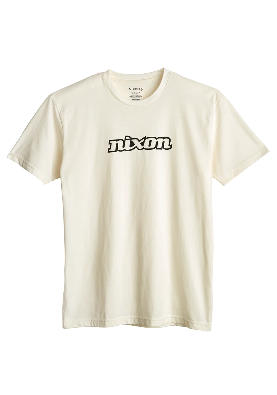 Nixon US Script Eco-Repreve® T-Shirt - Natural / Black S2858-1602-02 kol saati