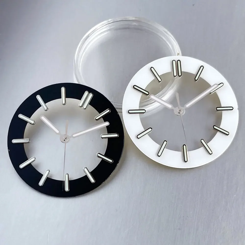 Tandorio skeleton watch dial Transparent fits NH35 NH38 NH70 NH71 NH72 green luminous nails 5841993873065 29 mm kol saati