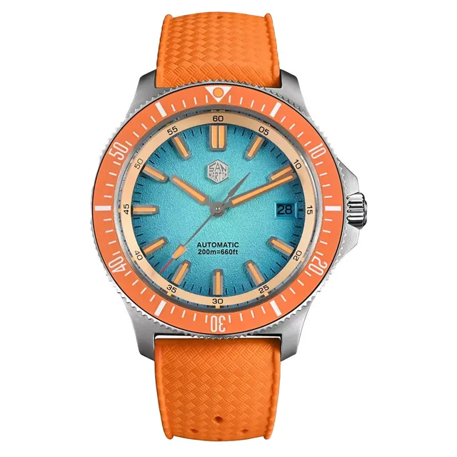 San Martin Watches San Martin Automatic Dive Watch with Light Blue Dial #SN0118-A kol saat