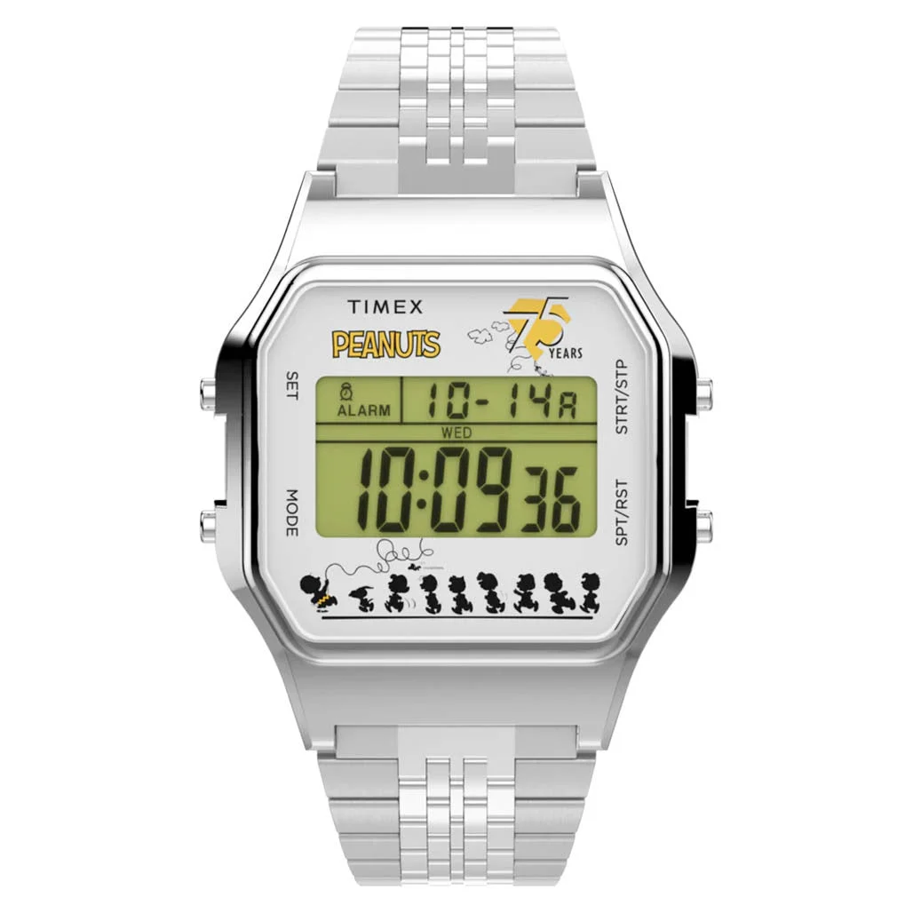 Timex Peanuts® T80 75th Anniversary Edition 34mm Watch #TW2Y20000 34 mm kol saati