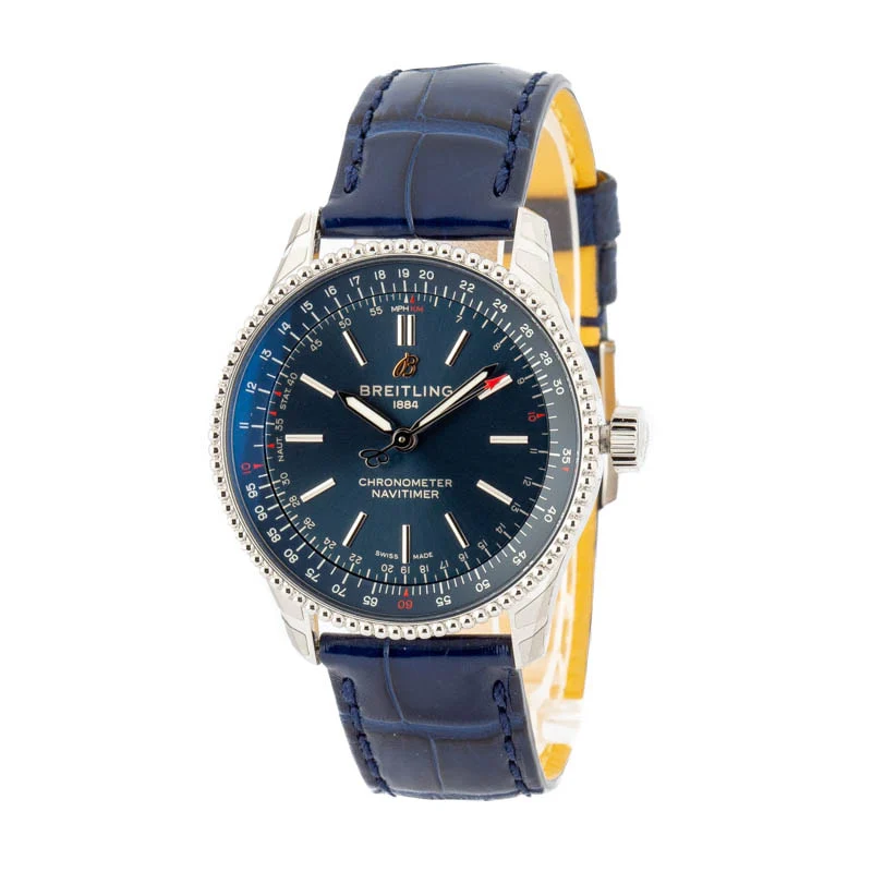 Breitling Navitimer Automatic 35 Blue Dial & Leather Strap A17395161C1P1 35 mm kol saati