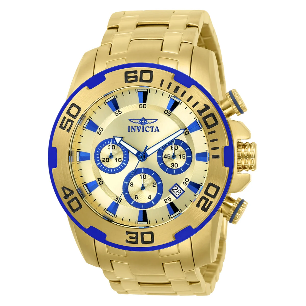 Invicta Pro Diver SCUBA Watch - 50mm, Gold (22320) 50 mm kol saati