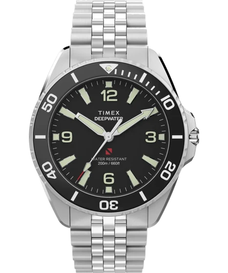 Timex Deepwater Arctic 40.5mm Stainless Steel Bracelet Watch TW2Y64500 kol saati