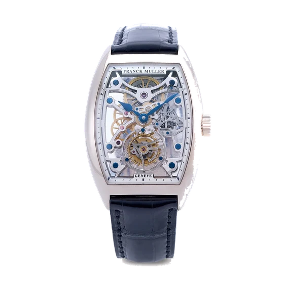 Franck Muller FRANCK MULLER, REF. 7880.T.SQT, CINTREE CURVEX SKELETON, TOURBILLON, 18K WHI