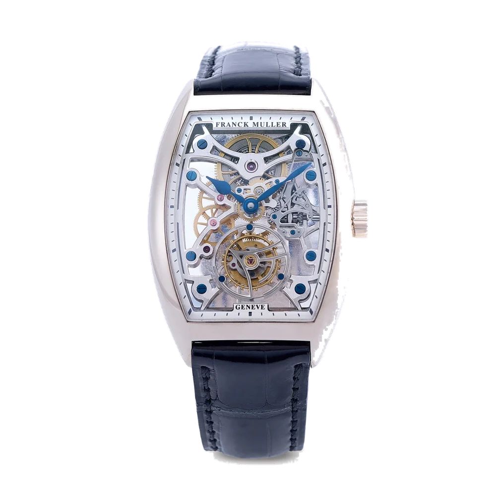 Franck Muller FRANCK MULLER, REF. 7880.T.SQT, CINTREE CURVEX SKELETON, TOURBILLON, 18K WHITE GOLD kol saati