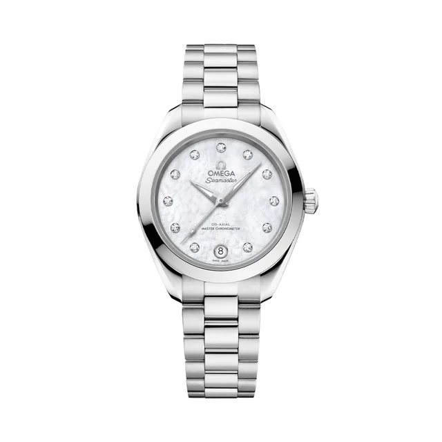 OMEGA Seamaster Aqua Terra 150M 30mm - White Mother-of-Pearl w/ Diamonds on Bracelet O2201
