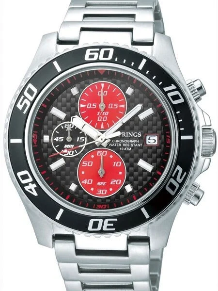 J. Springs Quartz Chronograph Watch with 60-minute Stopwatch Function and 44mm Case #BFD07