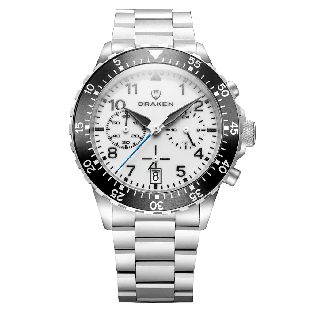 Draken Kruger 'A' Titanium Chronograph with Full Lume Dial #DKN-07 kol saati