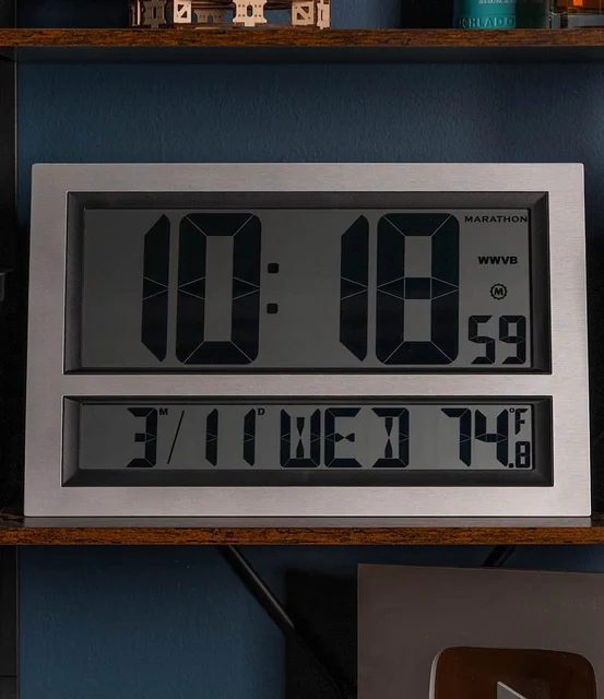 Marathon Jumbo Self-Setting Wall Clock CL030025-SV-00-NA kol saati