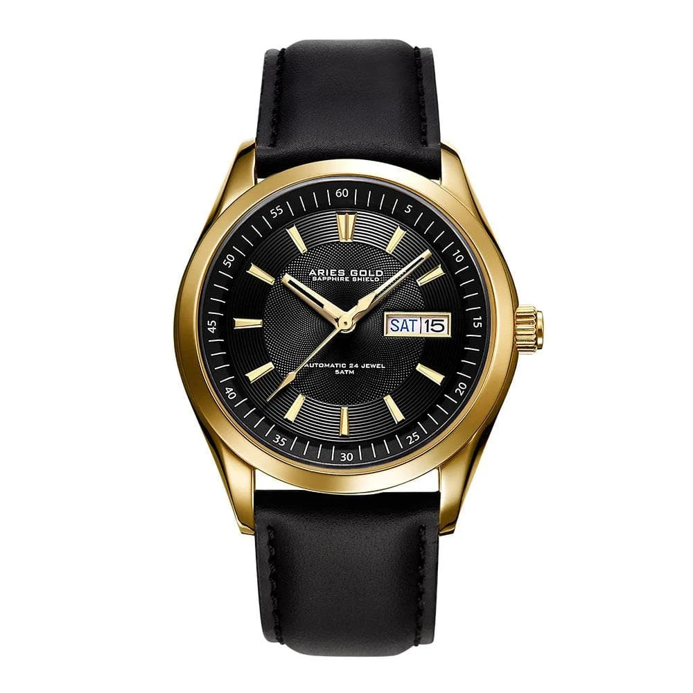 Aries Gold President G 9004 G-BK 42 mm kol saati