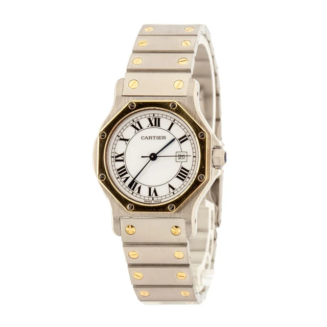 Cartier Santos Ronde Stainless Steel & Yellow Gold 81037288 kol saati