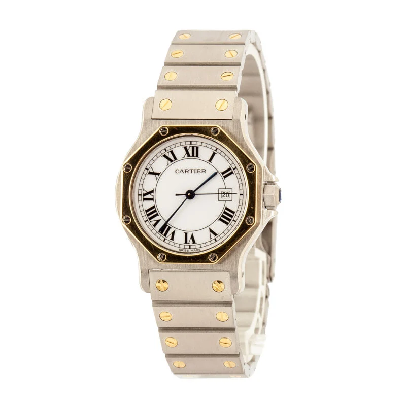 Cartier Santos Ronde Stainless Steel & Yellow Gold 81037288 kol saati