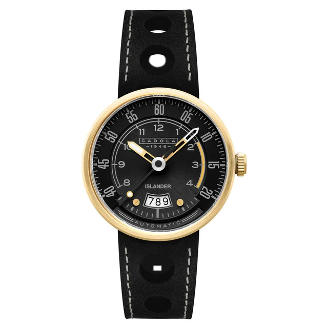 Cadola Islander RPM Automatic Watch in Black and Gold #CD-1055-LIW09 kol saati