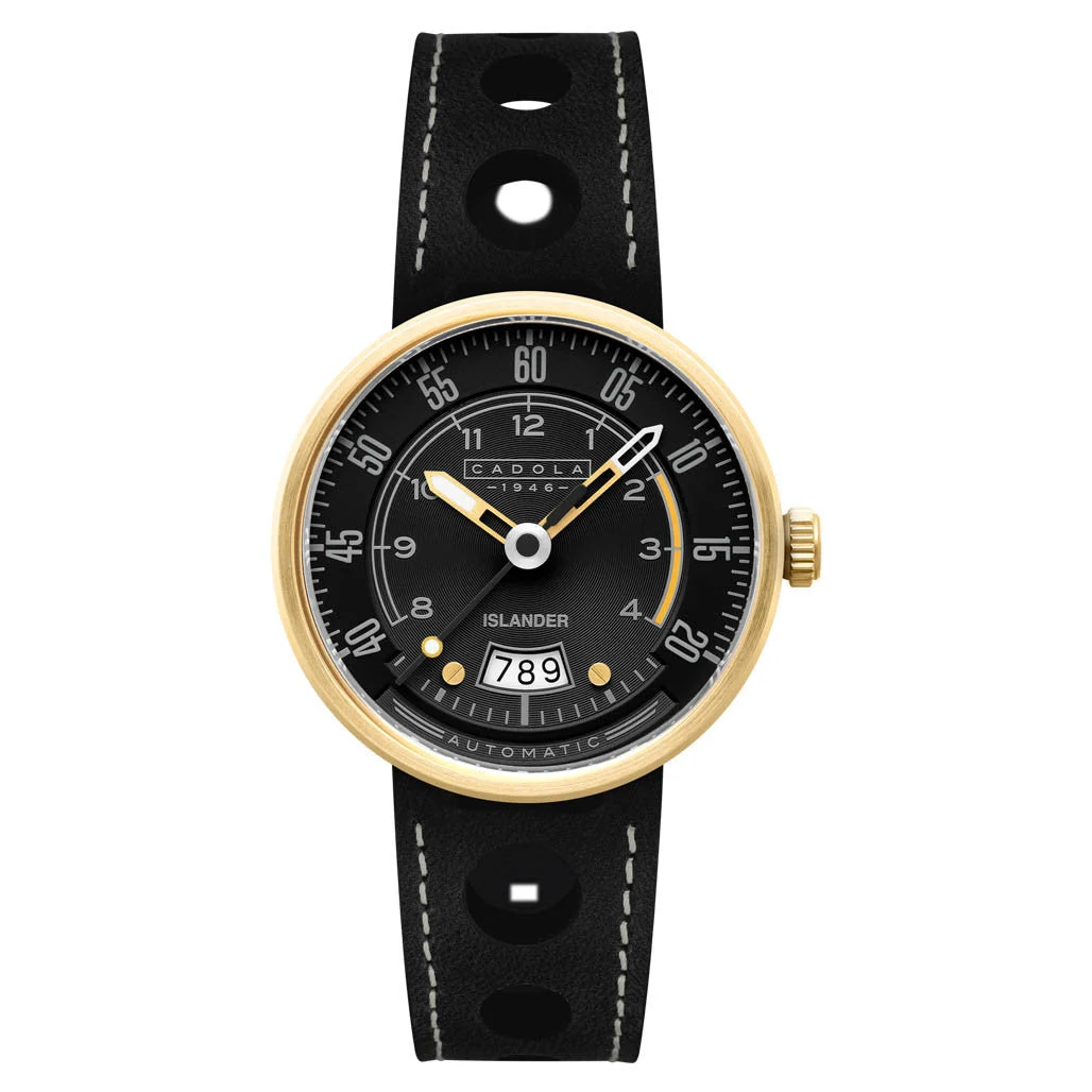 Cadola Islander RPM Automatic Watch in Black and Gold #CD-1055-LIW09 kol saati