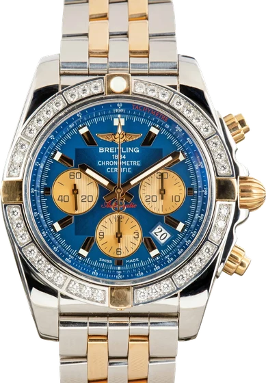 Breitling Chronomat 44 Blue Dial Diamond Bezel IB011053/C790 kol saati