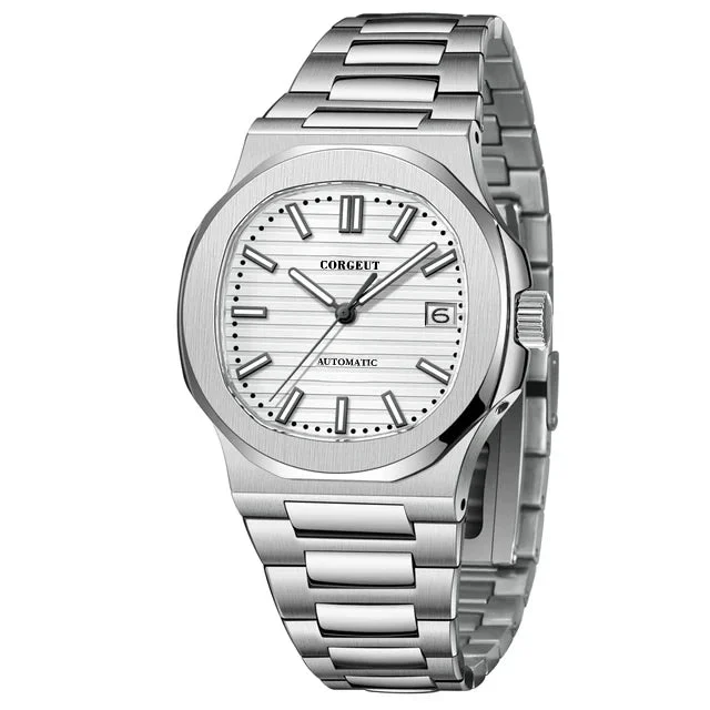 Tandorio Corgeut 6017 Nautilus Watch 40mm Custom logo NH35 Movement Sapphire Crystal Watch 10bar Lumnious 14:94#Violet;5:56964930#No logo 40 mm kol saati