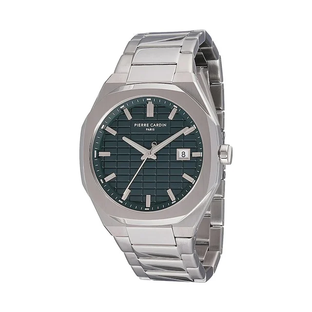 Elysee Maison 8 Checkers Men’s 42mm Stainless Steel Watch - Green Checkered Dial with Meta