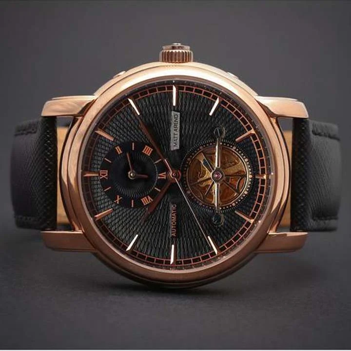 Matt Arend Tour De Noir Dual Time Redgold MA 774 TOUR DE NOIR DUAL TIME REDGOLD 44 mm kol saati