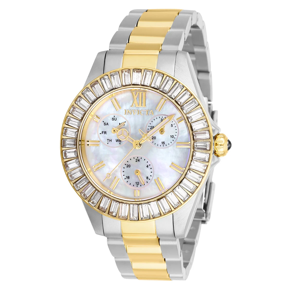 Invicta Angel Nacressa Watch w/ Mother of Pearl Dial - 38mm, Steel, Gold (28451) 38 mm kol saati