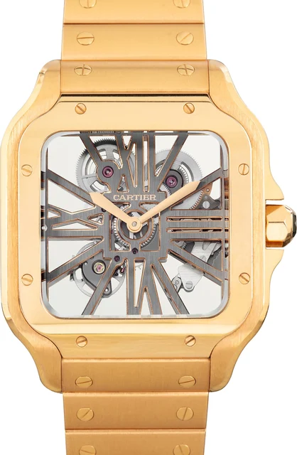 Cartier Santos de Skeleton Dial WHSA0016 kol saati