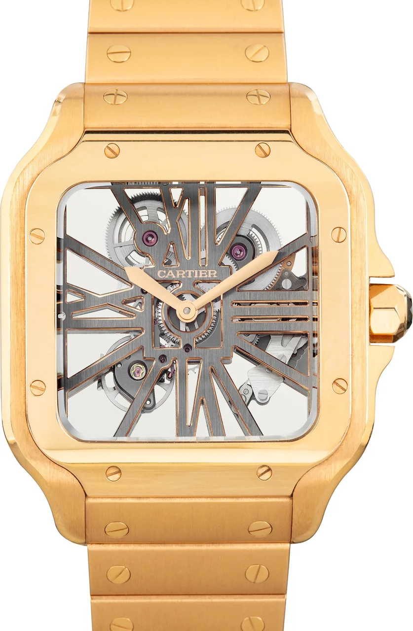 Cartier Santos de Skeleton Dial WHSA0016 kol saati