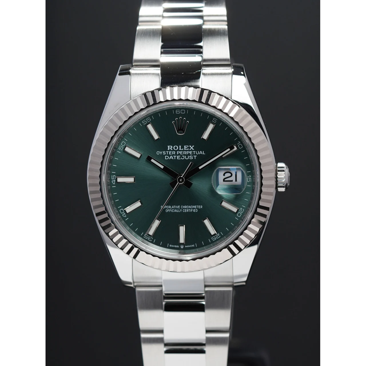 Rolex Datejust 41mm Green Oyster 210009N31714 41 mm kol saati