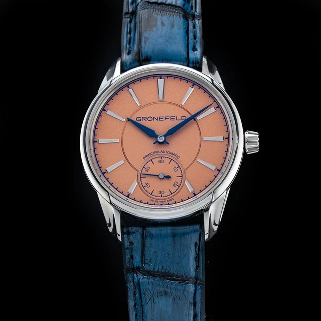 Gr√∂nefeld Grönefeld 1941 Principia Automatic Stainless Steel Salmon Dial 41126 210009N345