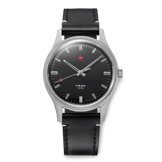 Red Star Dress Watch with Black Dial and Mechanical Movement #8598-B kol saati