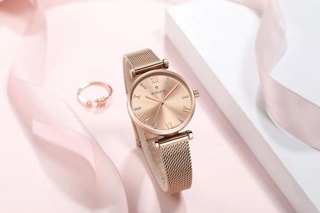 Enkatawatches Pegasus II Rosegold Mesh kol saati
