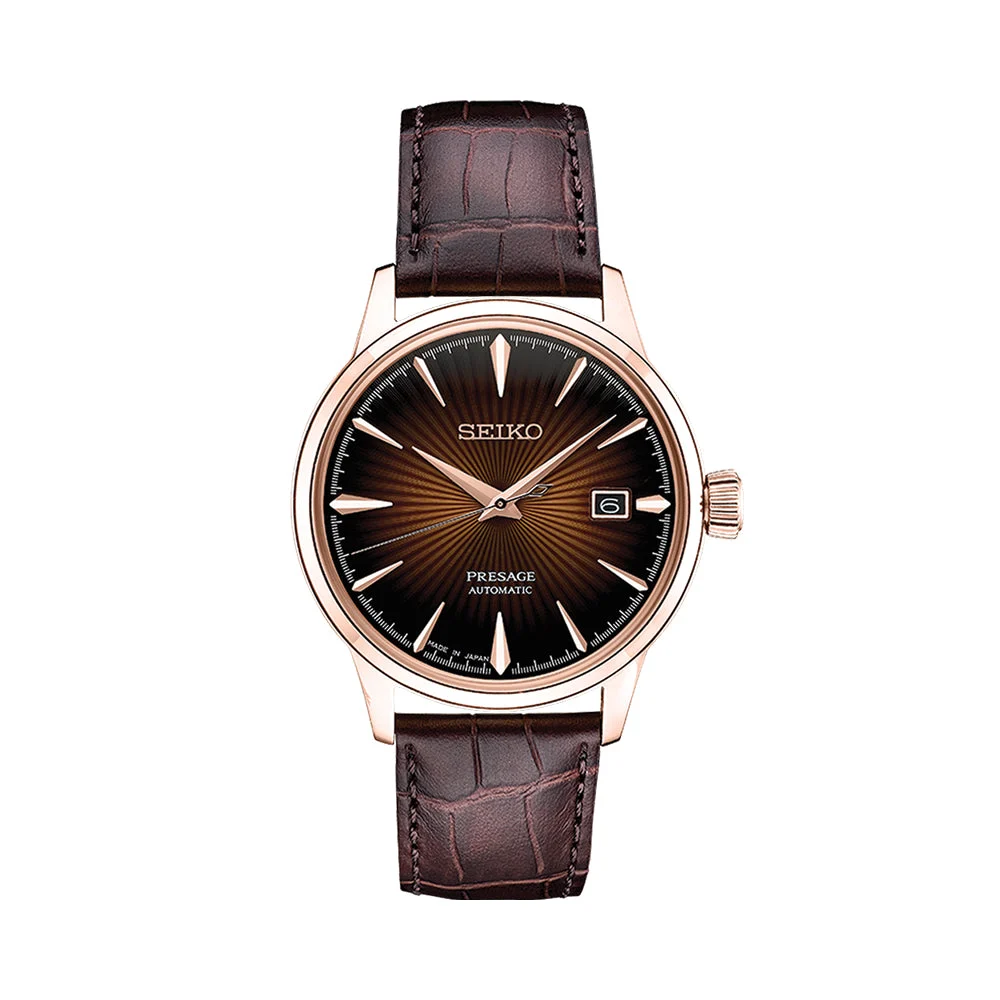 Seiko Presage Cocktail Time 40.5mm - Burgundy on Leather Strap SRPB46 40.5 mm kol saati