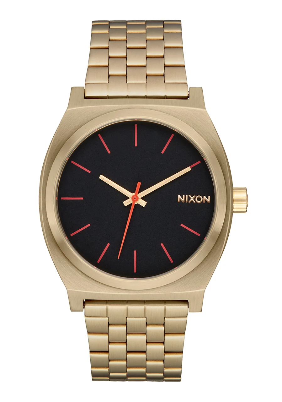 Nixon US Time Teller - Yellow Gold / Black / Red A045-5164-00 37 mm kol saati